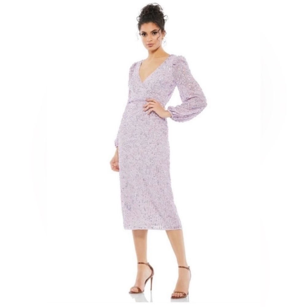 Mac Duggal Women’s NWT #10764 Light Purple Lavender Fully Embellished 8